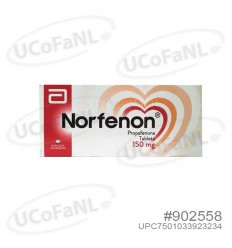 Norfenon 150 mg Propafenona c/ 30 Tabletas